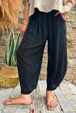 Kiti Paisley Damask 7/8 Barrel Leg Pant Black